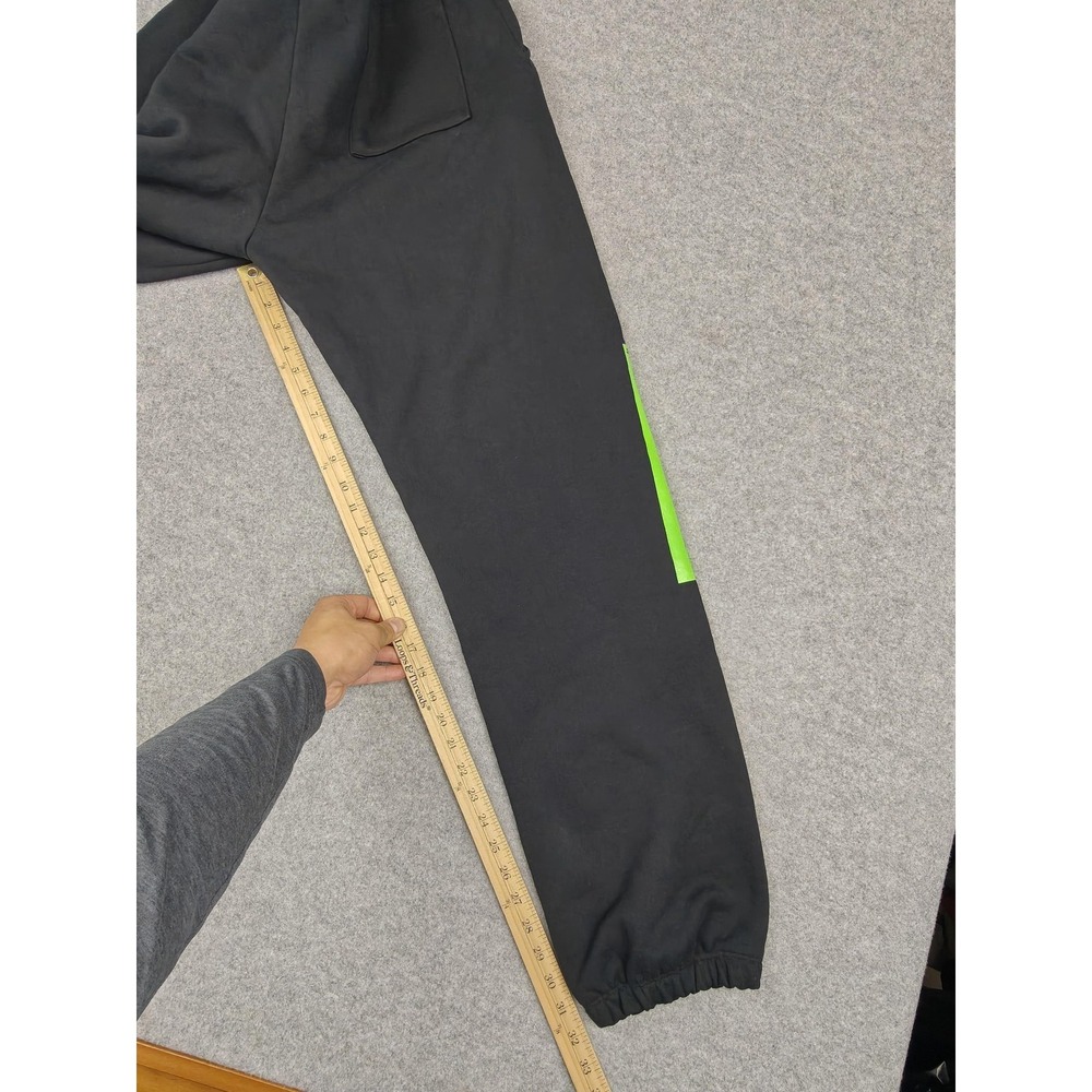 SNOH Pants Mens 2XL Black Heavyweight Fleece Joggers Graphic Colorblock USA - Picture 10 of 12